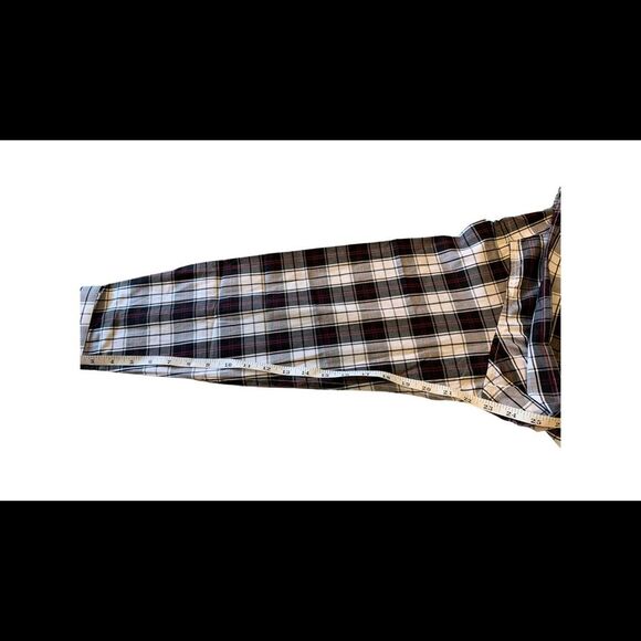 French Crown Plaid Cotton Button Down Shirt Black Purple - Picture 7 of 8